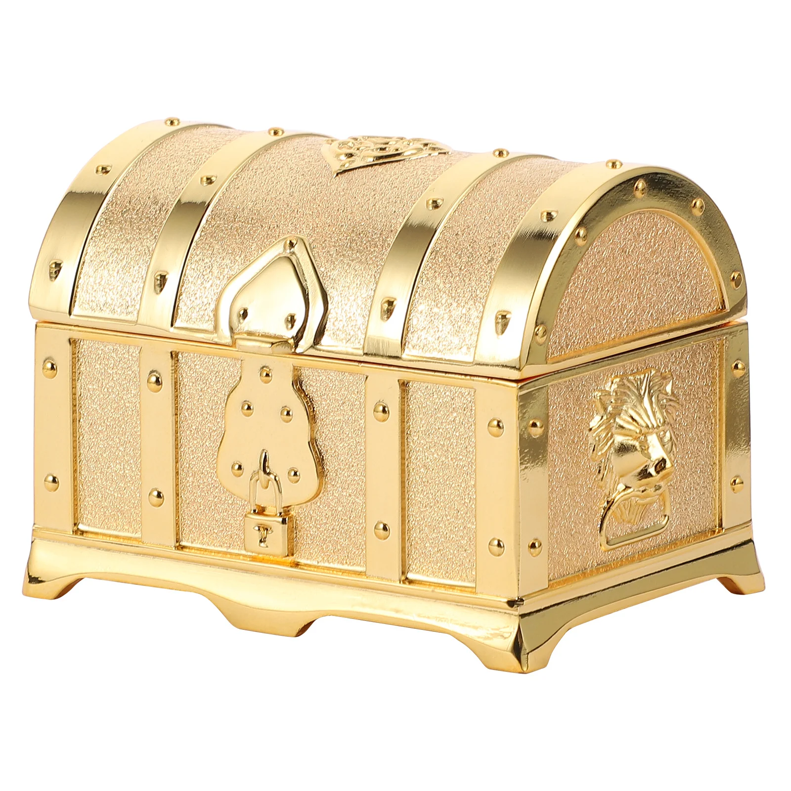 

1Pcs Jewelry Storage Box Retro Treasure Chest Small Zinc Alloy Storage Case for Earrings Rings Mini Goods