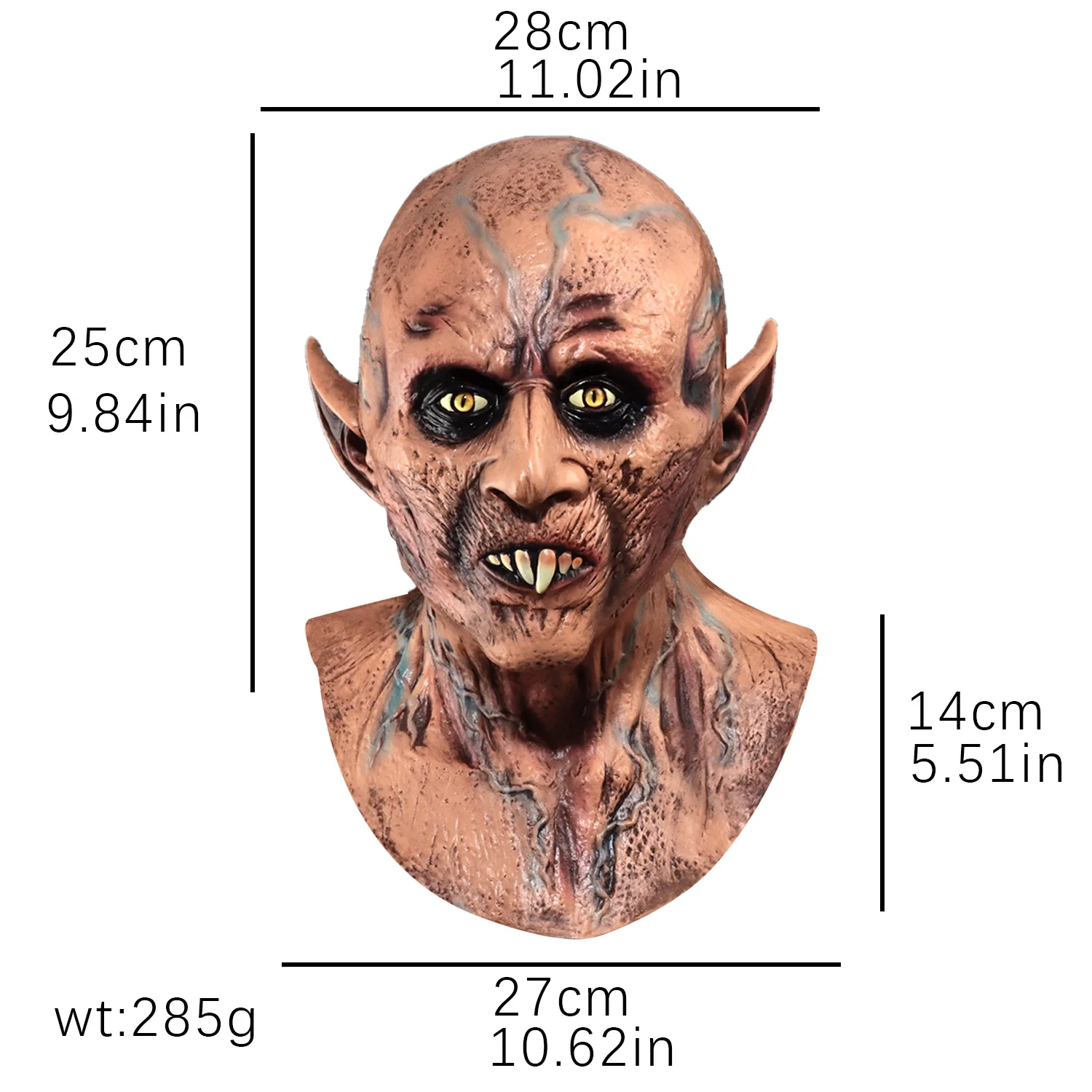 Horror Vampire Nosferatu Mask Cosplay Demon Killer Orlok Bloody Latex Helmet Halloween Carnival Party Costume Props 6