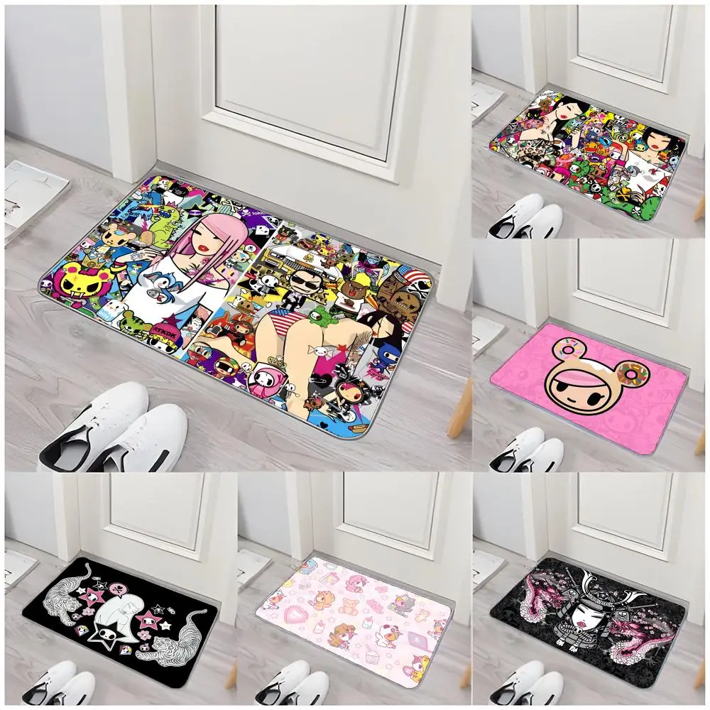 Brand Trendy T-Tokidoki Floor Mat Non-Slip Washable Flannel Door Mat Absorbent Indoor Floor Rug