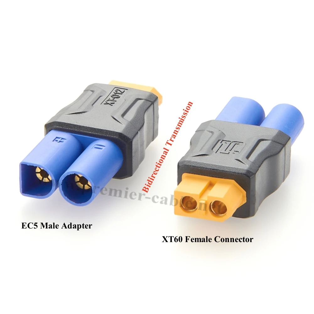 EC5 to XT60 Adapter XT60 Female to EC5 Male Connector No Wire Injection Molded for RC LiPo Battery FPV Drone Car Charger ESC