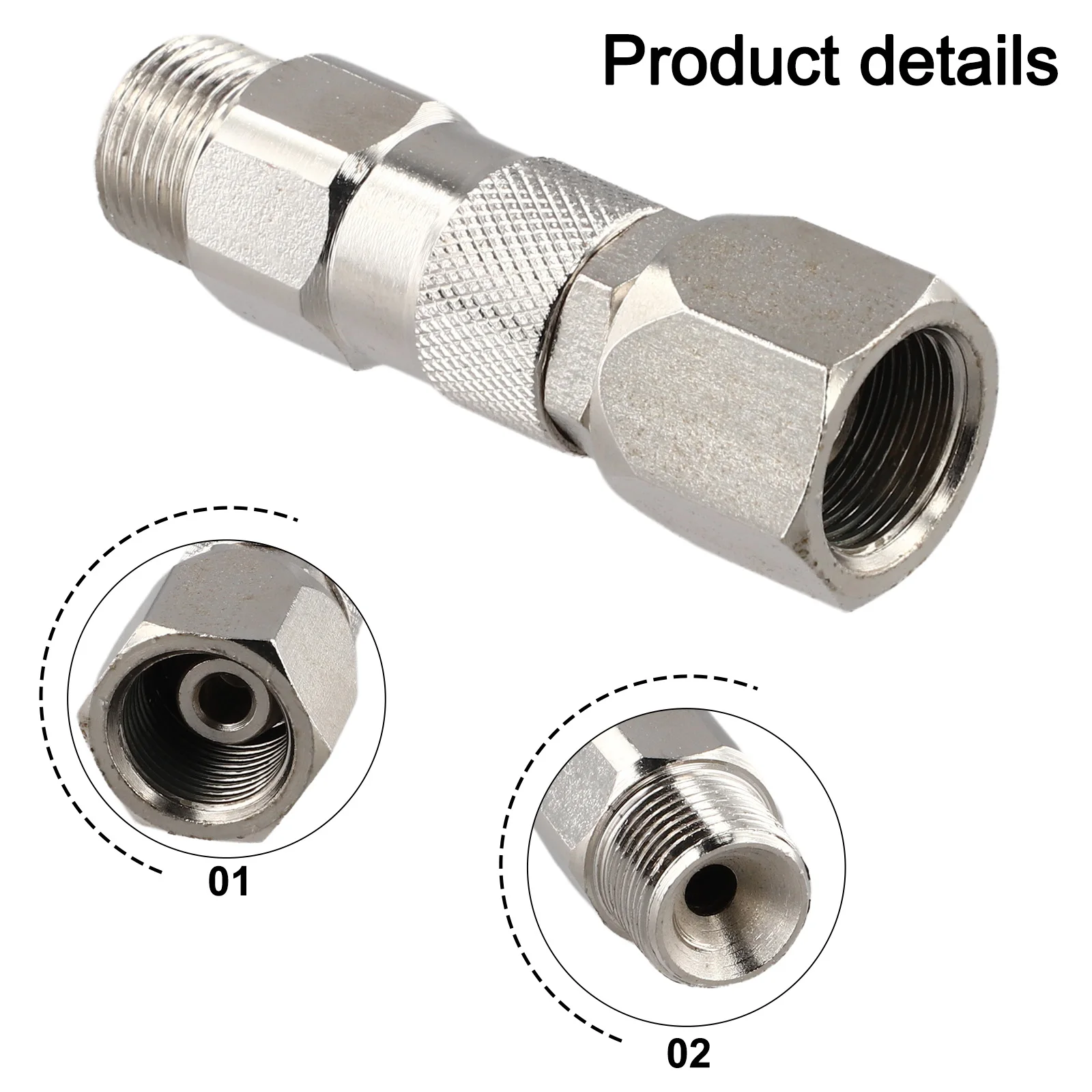 3/8 Inch Metal Swivel Joint 360 Degree Rotating Hose Connector For Airless Paint Sprayer High Pressure Spray Accessories