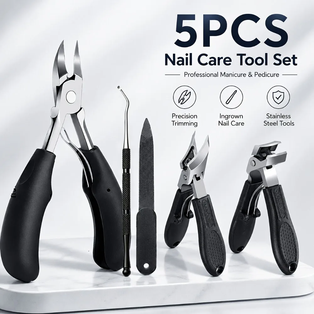 1/5pcs Heavy Duty Ingrown Toenail Clippers for Toenails for Seniors, Angled Head Large Toe Nail Clippers for Thick Nails for Men