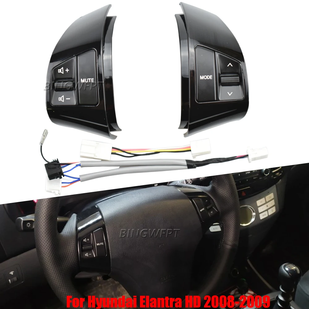 Multifunction Steering Wheel Buttons Bluetooth Audio Volume Music Control Switch With Backlight For Hyundai Elantra HD 2008-2010