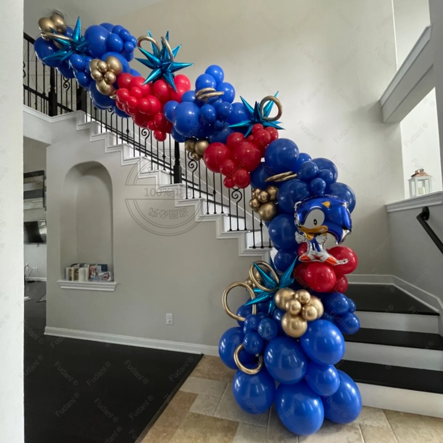 179pcs Red Blue Gold Latex Balloon Set Sonic Theme Children Birthday Bluey Party Decorations Party Decoration Baby Shower Supply