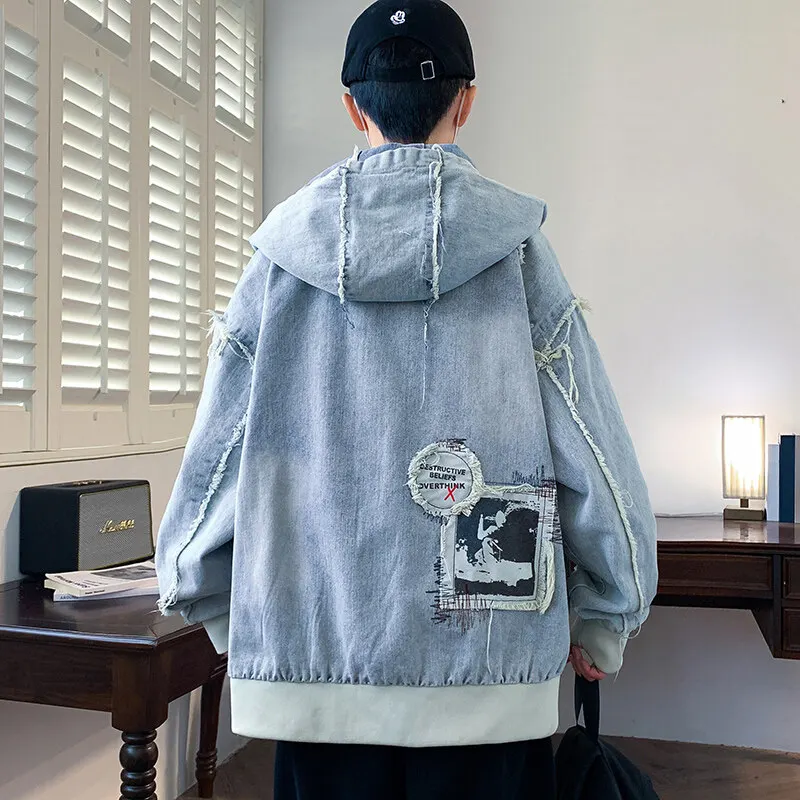 Celebrity style 2025 spring high-quality fashion trend printed denim jacket jacket