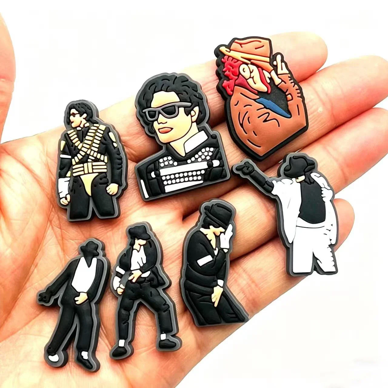 14Pcs Music Michael Jackson Shoe Charms For Slides Clog Sandals Shoes Decorations Accessories For Christmas Birthday Gifts