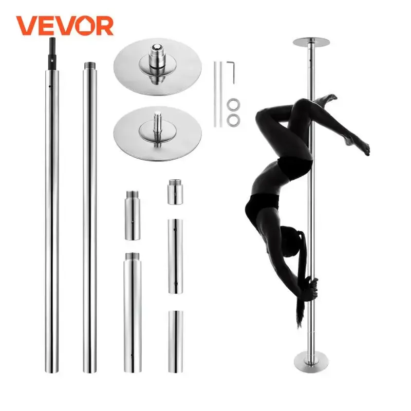 VEVOR Professional Dancing Pole Spinning Static Dancing Pole Kit Portable Removable Pole 45mm Heavy-Duty Stainless Steel