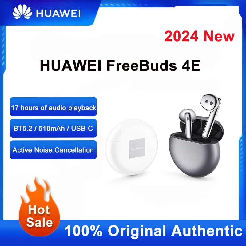 

Huawei FreeBuds 4E 2024 Wireless Bluetooth Headset Active Noise Reduction Earphone In-Ear Sports Headphones Long Battery Life