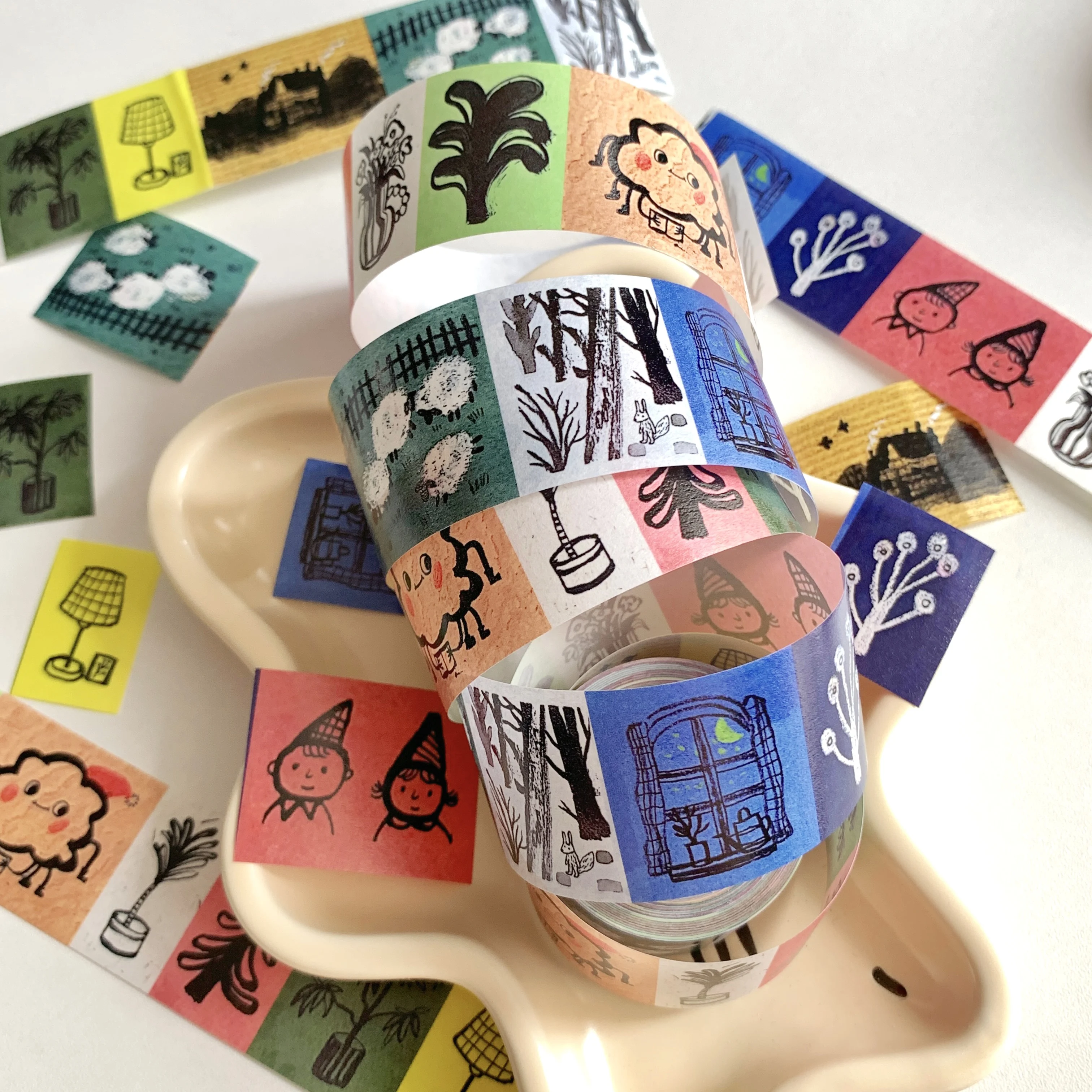 Lacreme Cream Pie Original Washi Tape, Collage Decoration Cute Journal Lattice Base