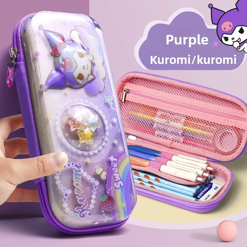 Sanrio High Value Large Capacity Kuromi Cinnamoroll Pencil Case Stationery Box For Students School Supplies Pen Organizer Bag