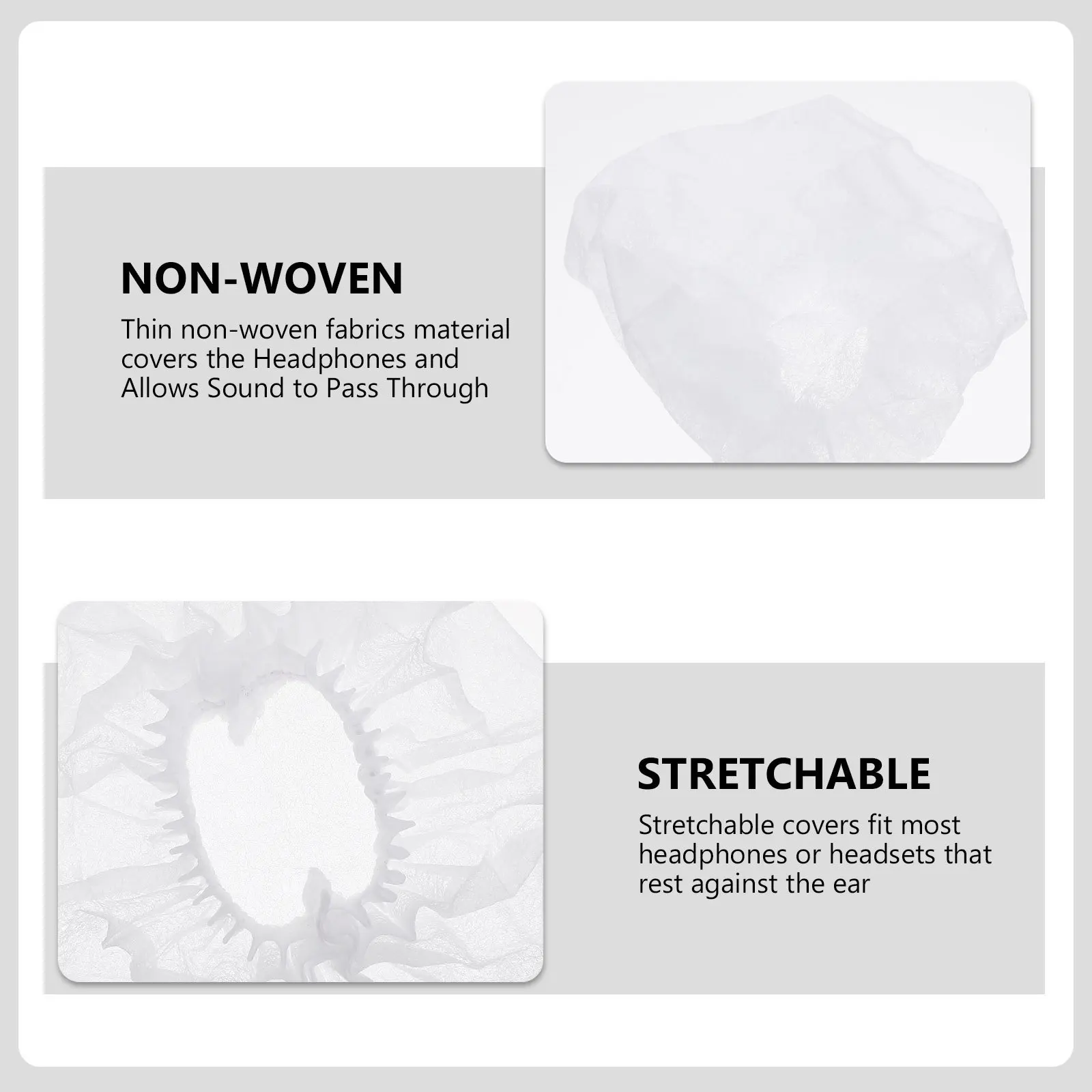 100 قطعة من أغطية سماعات الرأس للاستعمال مرة واحدة، واقيات وسائد الأذن الناعمة غير المنسوجة للأجهزة في المكاتب ومقاهي الإنترنت والمختبرات #6