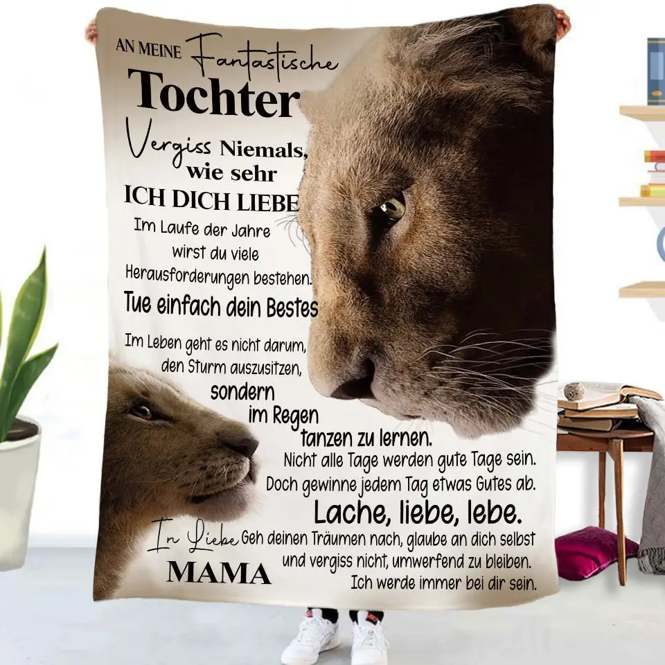 Flanelldecke mit deutschen Buchstaben „To My Daughter Son“, Weihnachtsgeschenk, warme Überwurfdecke für Bett, Sofa, Couch, Geburtstagsgeschenke, Heimkönigin – Detail 26