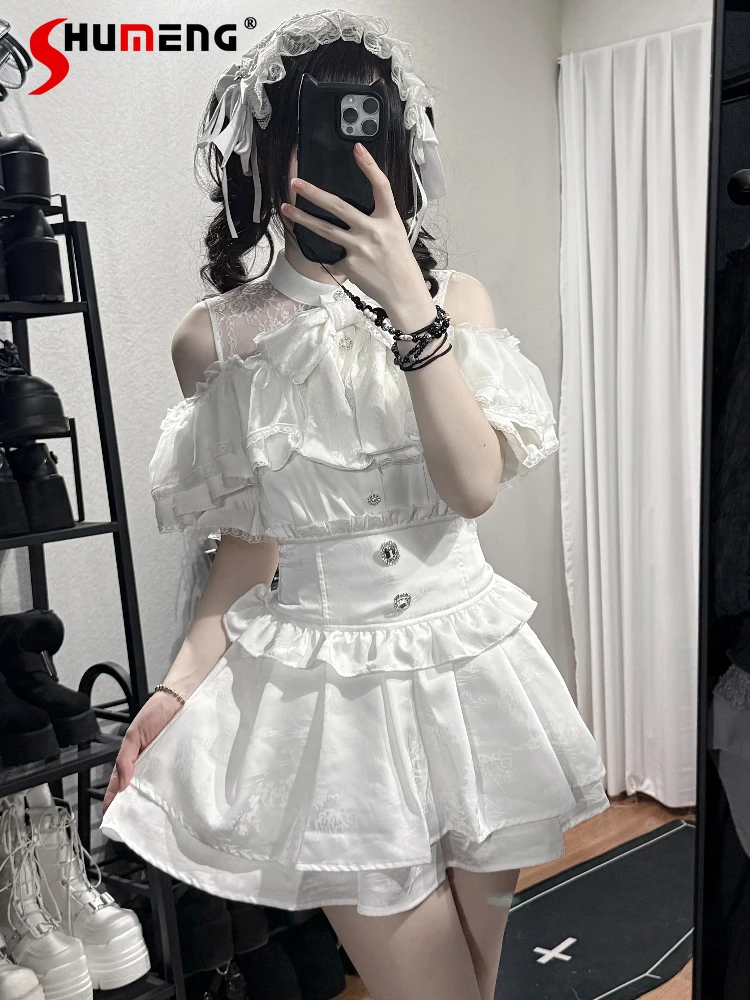 

Japanese Mines Style Mass-Produced Jacquard Short Skirts High Waist Diamond A-line Sweet Cool Versatile Cake Mini Skirt Women
