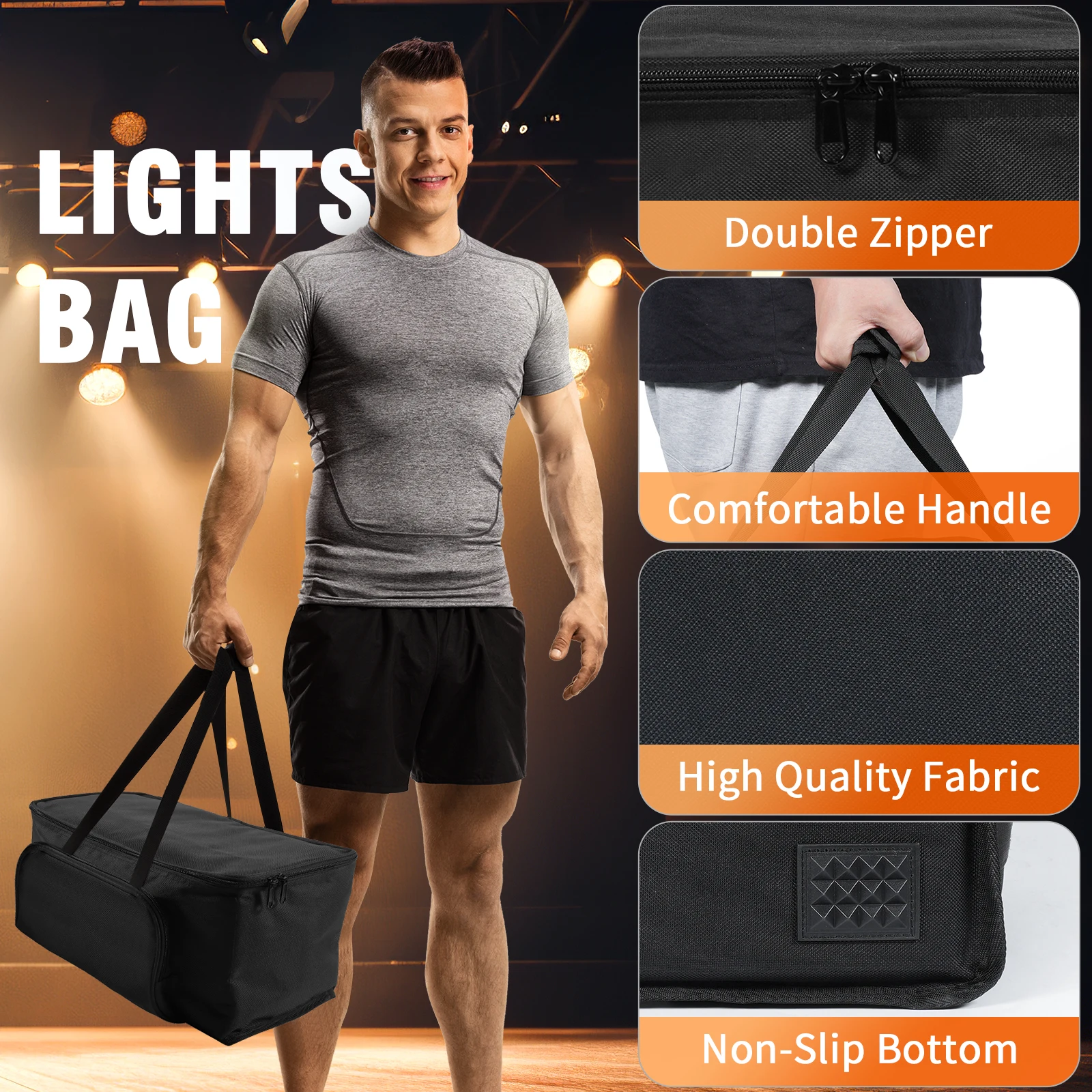 Par Light Bag Waterproof Storage Bag for（4）18*18*10CM Par Light Stage Lighting