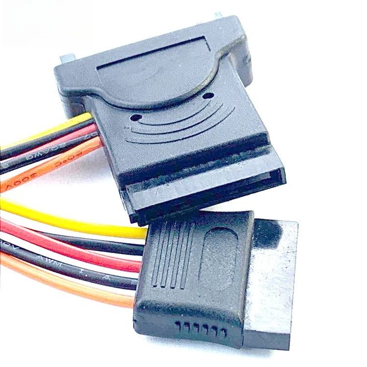SATA 15P Testa femmina X2 a SATA 15P Maschio Plus Femmina Adattatore Cavo di alimentazione disco rigido Lunghezza opzionale 0,15 M 0,3 M