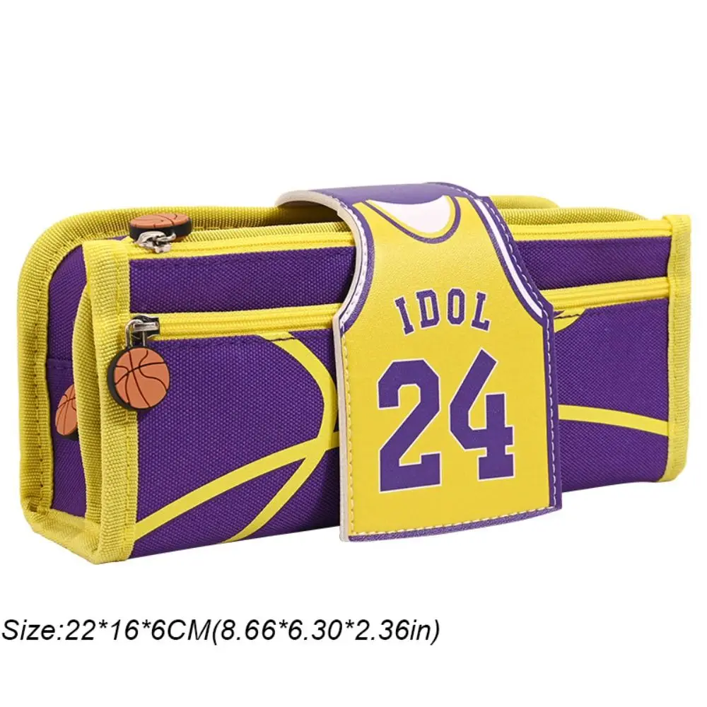 Multifuncional Basketball Pen Bag, Dirt Resistant Pencil Case, Grande capacidade, Futebol papelaria Organizador, Escola e escritório