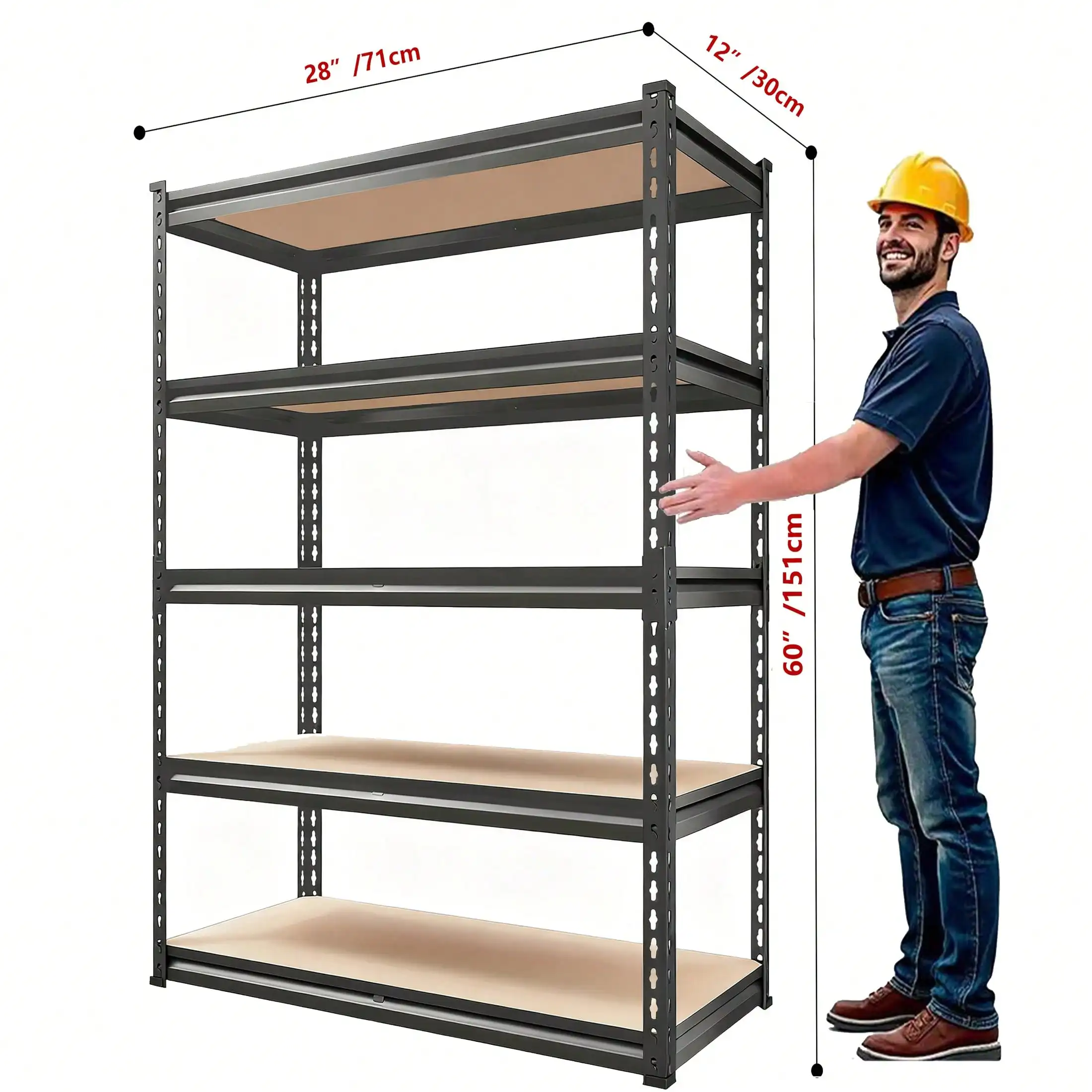 Heavy Duty Metal Storage Rack Modern Industrial Black Steel Shelving Unit 5 Tier 60 Inch 2020 Lb Capacity Adjustable Storage Shelves For Garage Warehouse Basement Pantry Workshop Storage Housewarming Gift