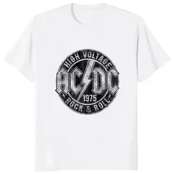 Ac High Voltage 1975 Dc Black Women T Shirt Hot Sale Summer Short Sleeves Cool Hip Hop Streetwear T-shirt Hipster Korea 01336