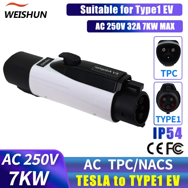 

Tesla to Type1/J1772 EV Adapter Electric Vehicle Charger Connecter for 16A/32A Tesla Charger to Type1/J1772 Electric Car Adapte