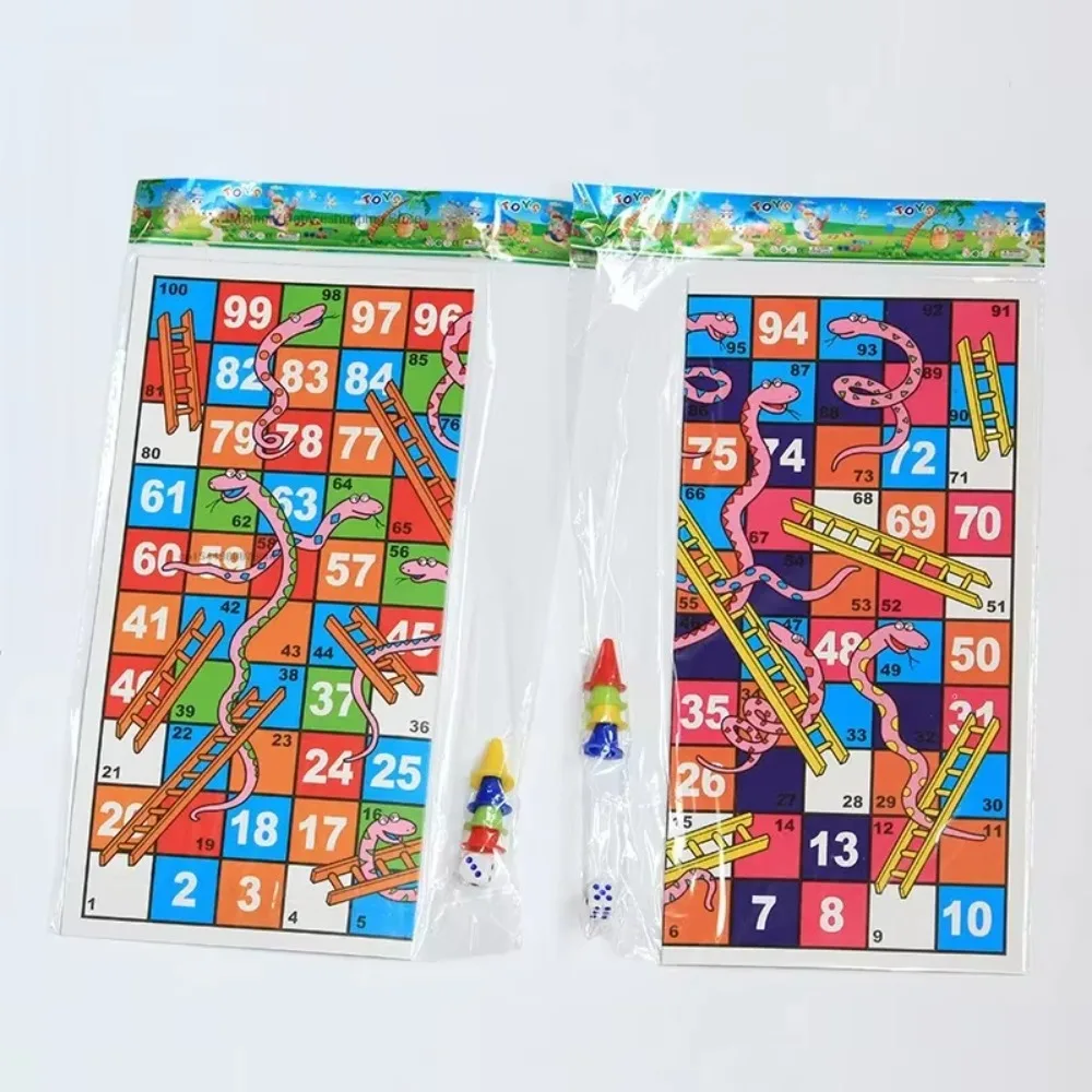 Funny Snakes and Ladders Chess Games Educational Foldable Chessboard for Kids Children Toys Board Game for Party Birthday Gifts