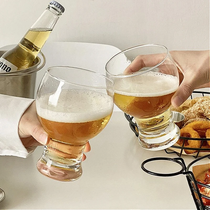 

455ml Craft Beer Cup Thick Bottomed Wine Glass Whiskey Glass Creative Ice Hockey Cup Drinking Glasses Party Tools Cold Drink Cup