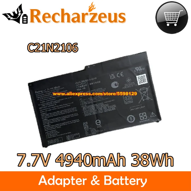 Original 7.7V 38Wh 4940mAh Battery C21N2106 For ASUS 2lCP4/91/91 Li-Polymer Battery