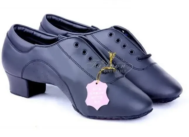 ใหม่สีดําห้องบอลรูม/รองเท้าละติน Zapatos De Baile Latino Hombre Tacon Zapatos Baile Hombre