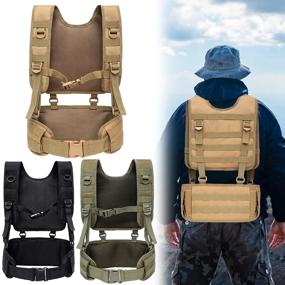 Tactical Molle Waist Belt Airsoft Paintball Molle Vest Hunting Vest & Belt Outdoors Training Belt Padded Combat Assault Vest