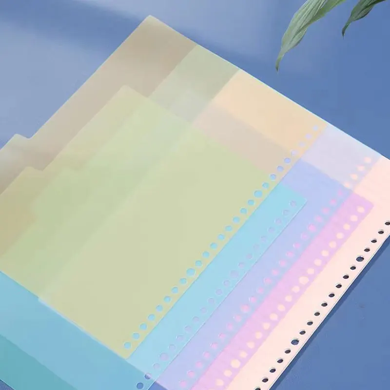 5Pcs/set B5 Loose-Leaf Divider And Baffle PP Transparent Matte Universal Notebook Divider Stationery Bookmark School Accessories