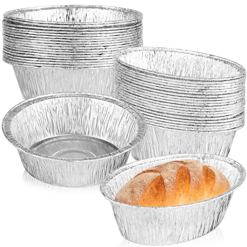 

40 Pcs Baking Tin Disposable Pie Dishes Small Pan Food Trays Tart Plate Cafes Restaurants Aluminum Foil Serving