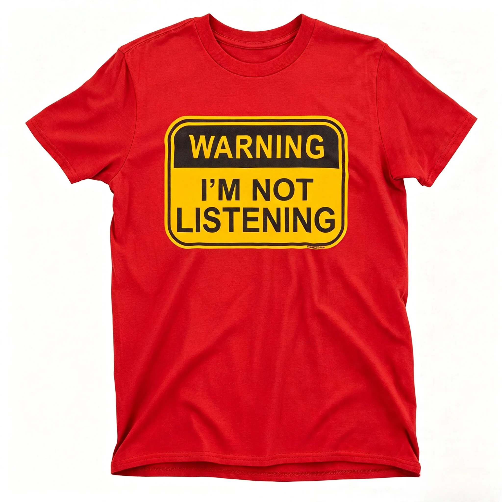 Summer Casual T-shirt, Simple and Comfortable WARNING I'm Not Listening Tee Cotton T-Shirt - Kids Boys Girls Funny Perfect Gift