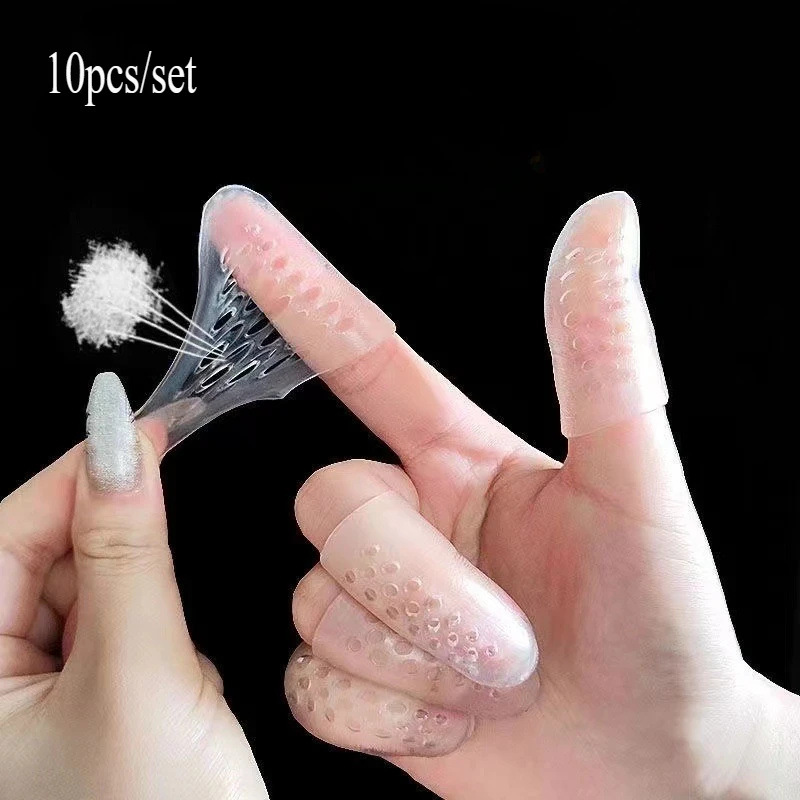 10pcs/set Silicone Finger Protectors Moisturizing Pain Relief Finger Sleeves Thickened Anti-Slip Guards for Writing Cooking Work