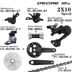 DEORE M4100 M5100 2x10 Speed Groupset Shifters Front/Rear Derailleur Crankset Cassette Chain and Bottom Bracket