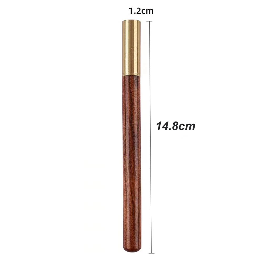 1PCS Vintage Wood Body Ballpoint Pen Brass Ball Roller Pen Metal Cap Ball Pen Stationery School Business Gifts Supplies - view 3