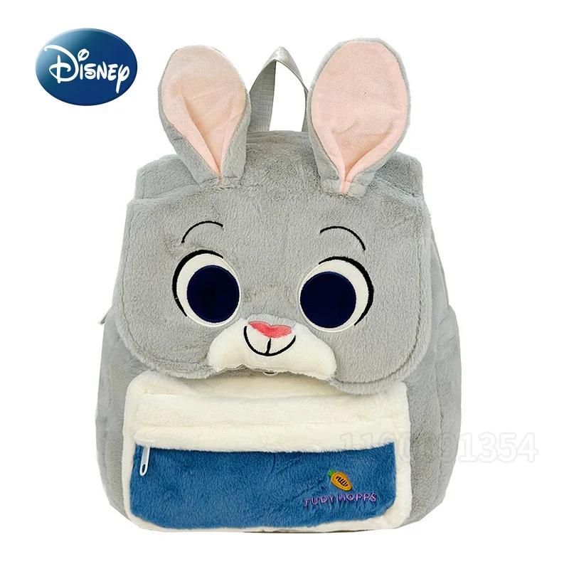 حقيبة ظهر ديزني زوتوبيا الجديدة القطيفة لطيف الكرتون القطيفة أزياء المرأة عارضة حقيبة الظهر سعة كبيرة على ظهره جودة عالية