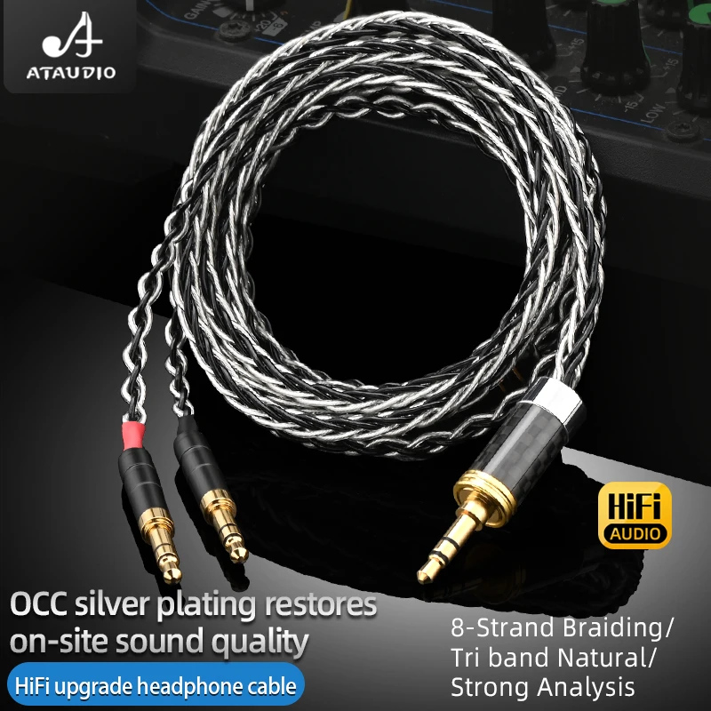 Hifi Mdr Z7 kabel słuchawek 1 do 2 jack 3.5 4.4mm zrównoważony OCC srebrny ulepszenie kabel słuchawek dla HIFIMAN HE1000se HE6se he400