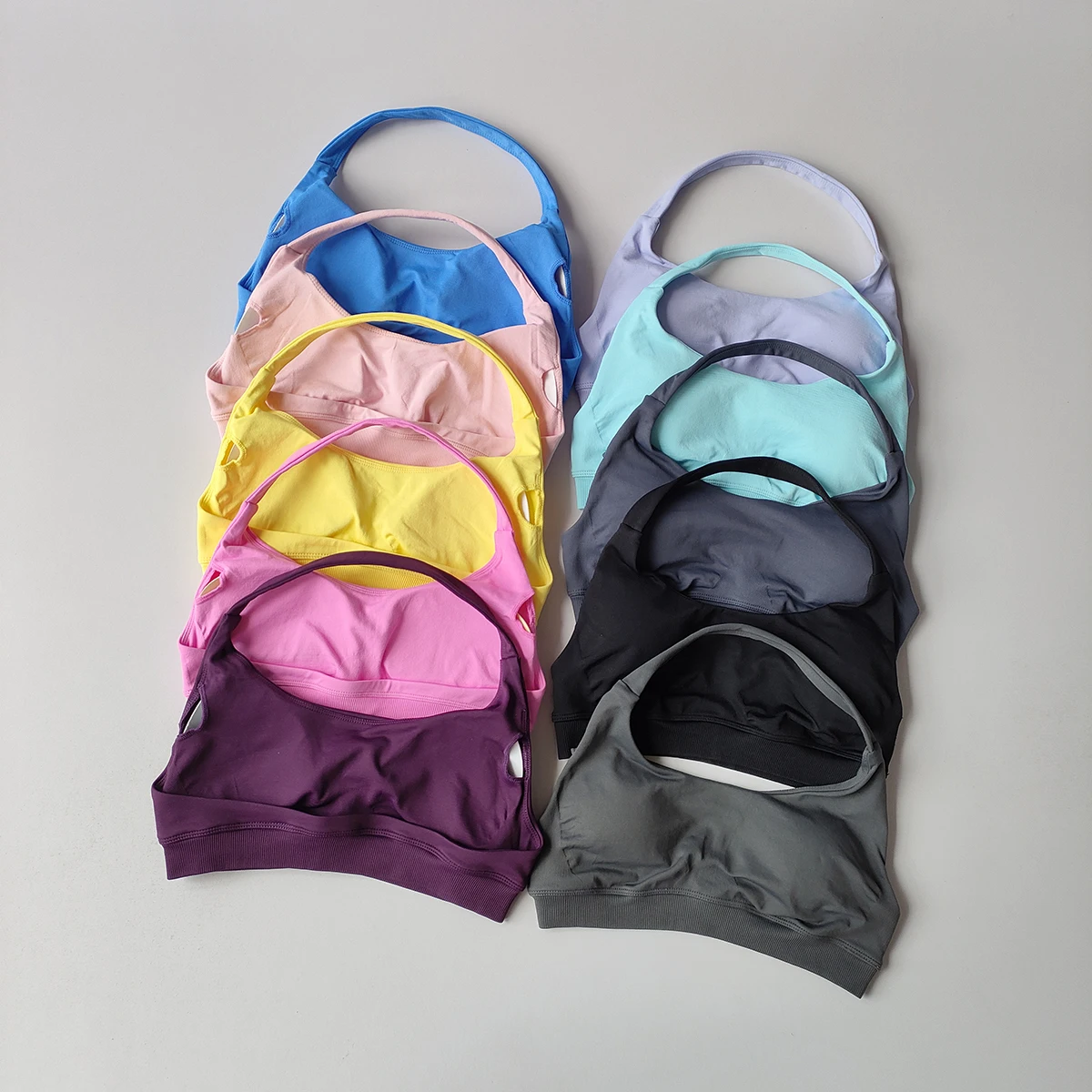 Damen Sexy Neckholder-Sport-BH, schnelltrocknend, Fitness, schöner Rücken, Training, Laufen, Sport-BH, bequeme Unterstützung, Yoga-BHs – Detail 2