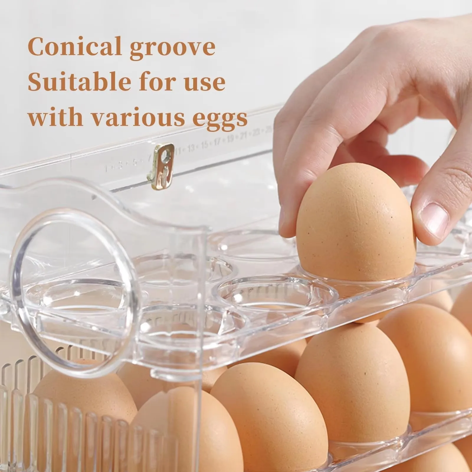 Egg Holder For Refrigerator 3 Layer  Egg Storage Box For Refrigerator Side Door 30 Count Large Capacity Egg Box Kitchen Gadgets