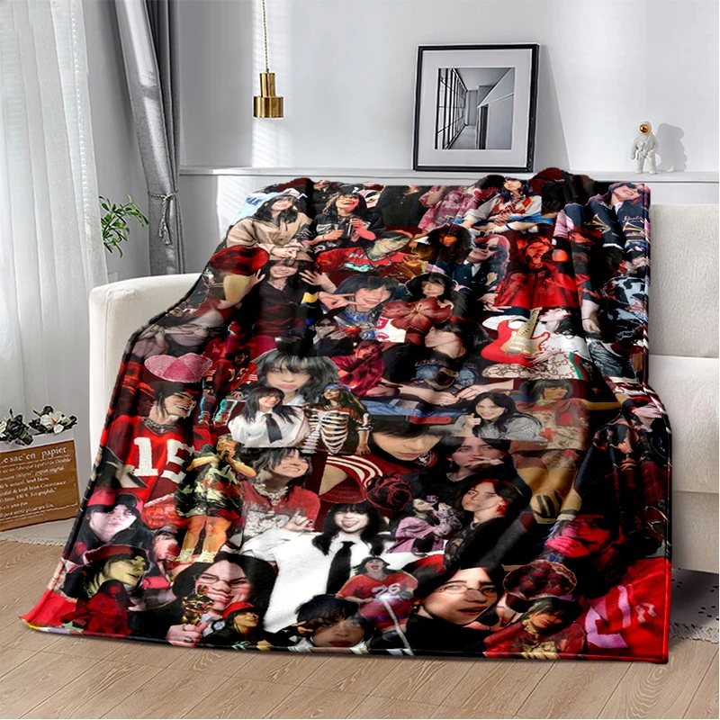 Modische Billie Eilish Sängerin Star Flanell-Decke Weiche Warme Wurfdecke für Schlafzimmer Wohnzimmer Bett Reisen Camping Picknick Geschenk