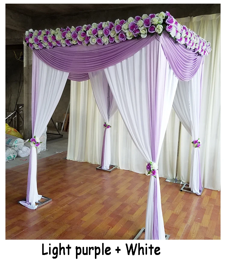 Double Layer Wedding Canopy Chuppah Curtain Wedding Backdrop Square Canopy Party Stage Centerpieces