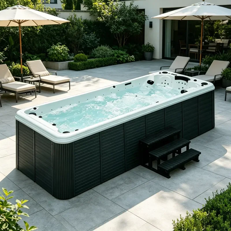 Sunrans 6M Long Outdoor Large Capacity Inground/Above Ground Swim Spa Pools Swimming Outdoor