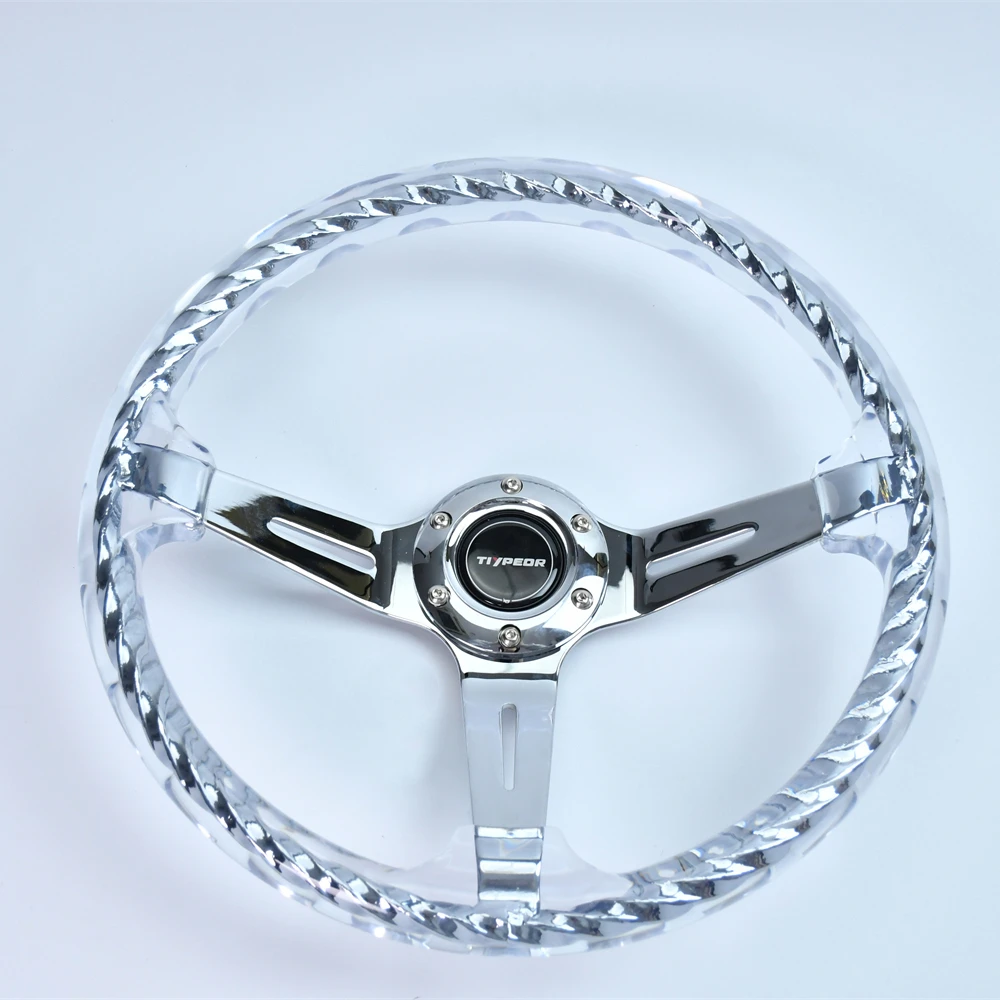 Hitman Acrylic Steering Wheel Universal 350MM Crystal Transparent  Steering Wheel 14 Inch Modification Steering Wheel for NR