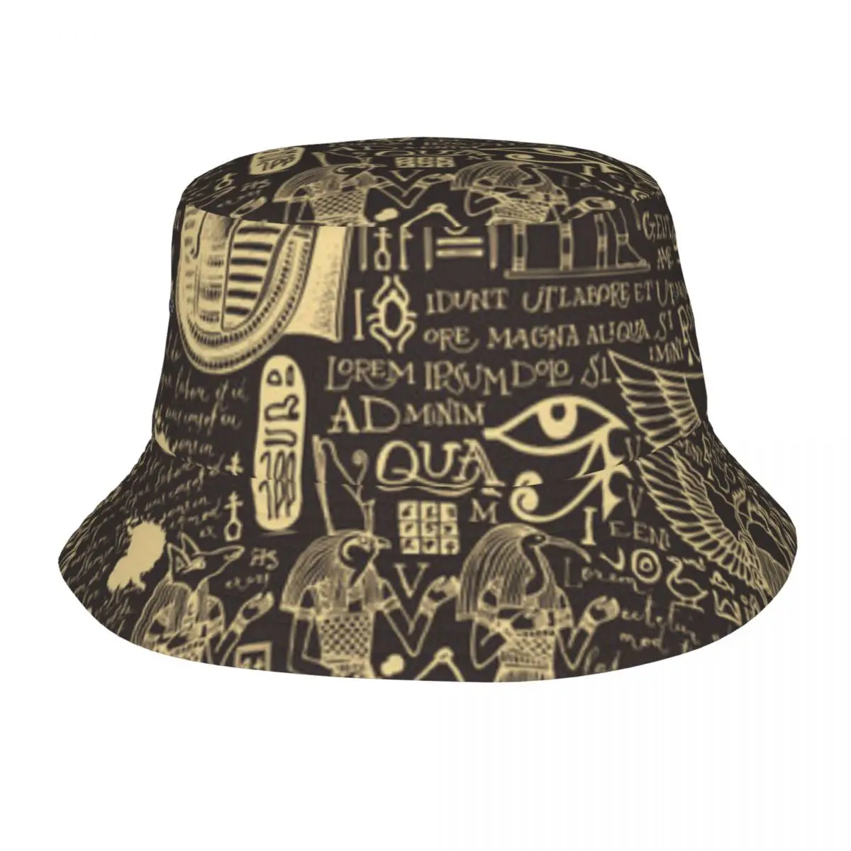 

Bucket Bob Cap Hip Hop Gorros Ancient Egypt Egyptian Gods Panama Cap Beach Sun Fishing Hat