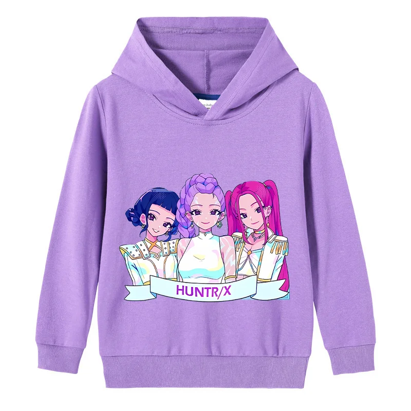 Demons Hunter Hoodies Kids Clothing Autumn Tracksuit Hood Sportswear Long Sleeve Kpop Pullover Girls Thin Hooded Sweatshirt Gift