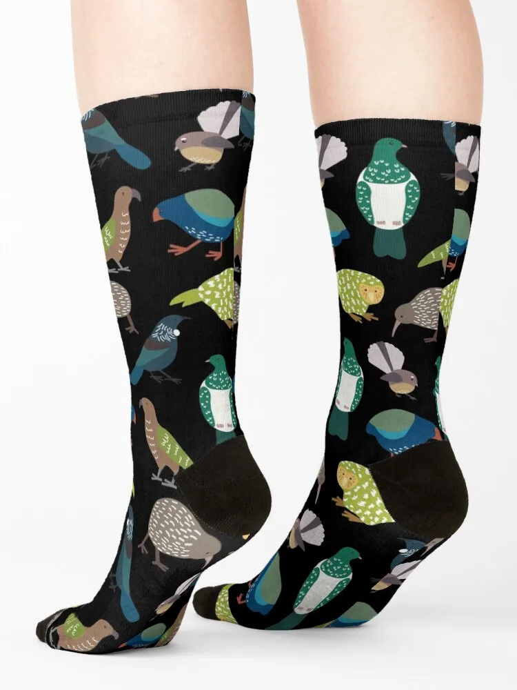 Cute New Zealand Birds BLACK Socks New year's cotton fashionable floor Socks Female Men's
