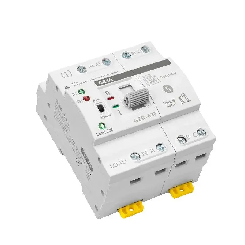 GEYA 63A AC220V Automatische Transferschakelaar ATS Dubbele Stroomvoorziening Automatische Transferschakelaar Onderbrekingsvrije ATS op milliseconden-niveau DIN-rail - afbeelding 2