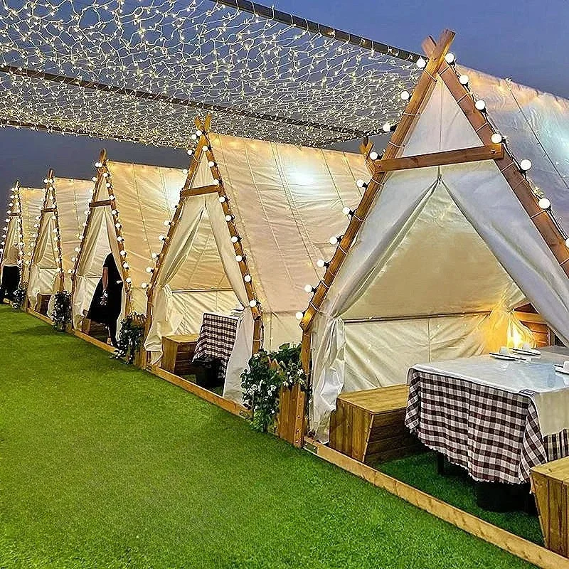 

Internet celebrity outdoor triangle tent custom starry sky rainproof scenic camping B & B hot pot catering