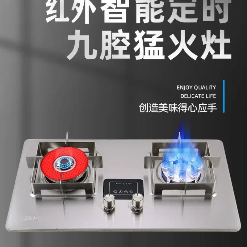 Kitchen rolling gas stove household double built-in energy-saving fire stove built-in countertop built-in