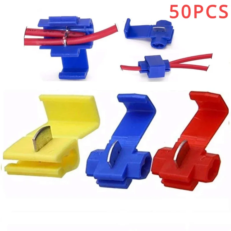 

10/30/50PCS Quick Splice Wire Connector AWG22-18 Without Breaking Cable Insulated Crimp Quick Splice Electrical Terminals