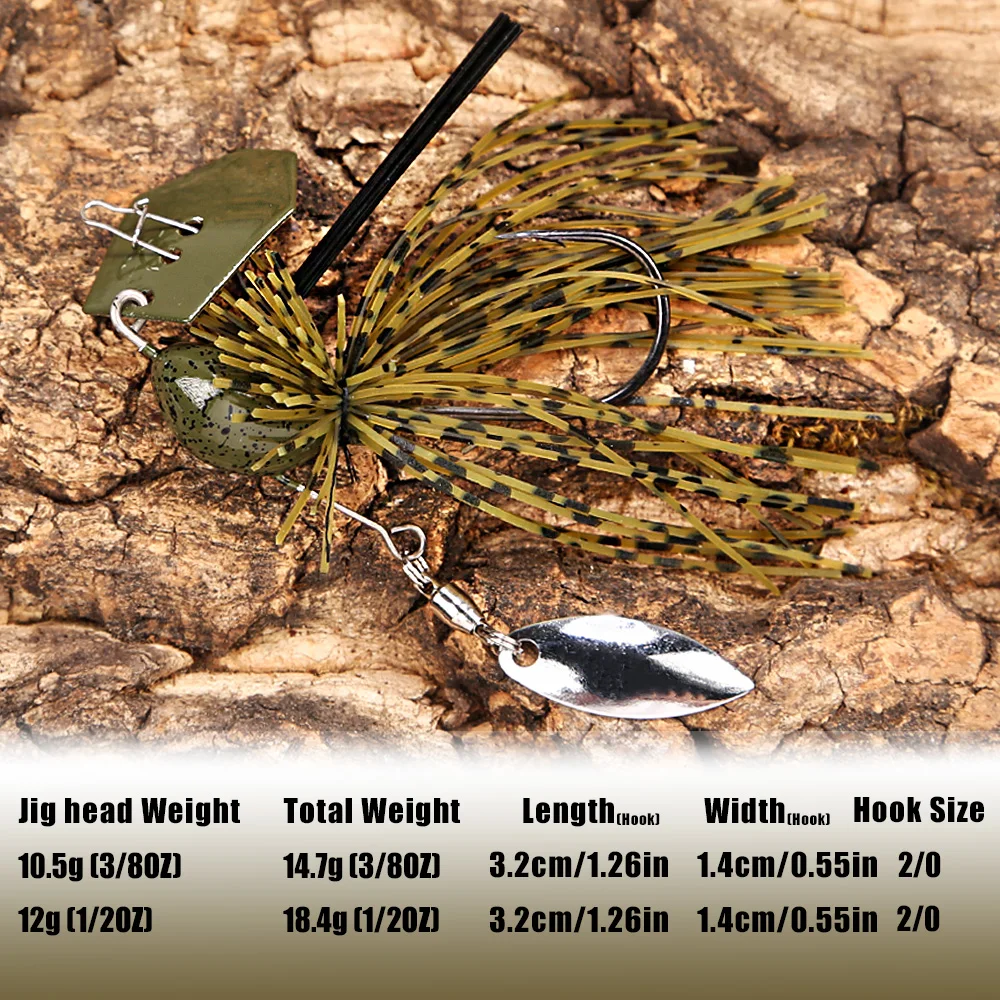B&U Vibration Chatterbait Bladed Jig Needle Spinner Stinger Hook Wire Power Bait Pike Bass Jig Angelköder – Detail 2